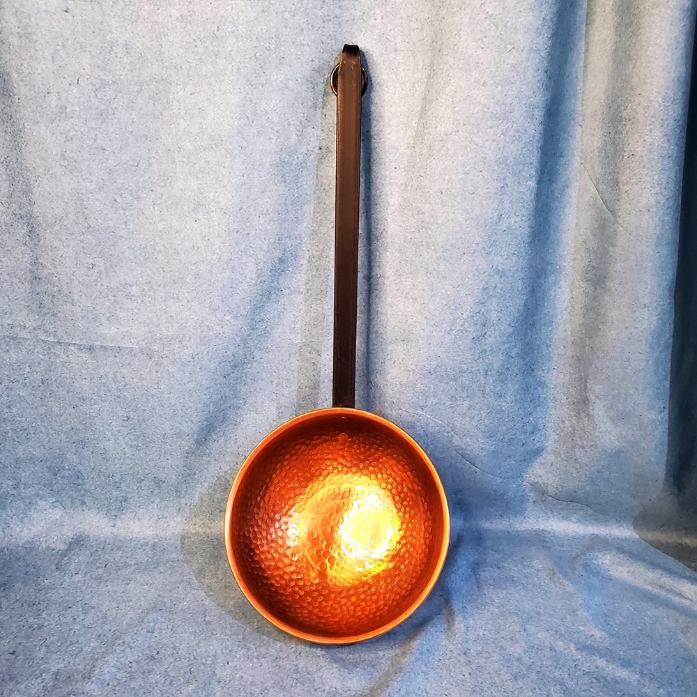 Vintage‎ Hand-Hammered Copper Ladle with Wrought Iron Handle Rustic Farmhouse